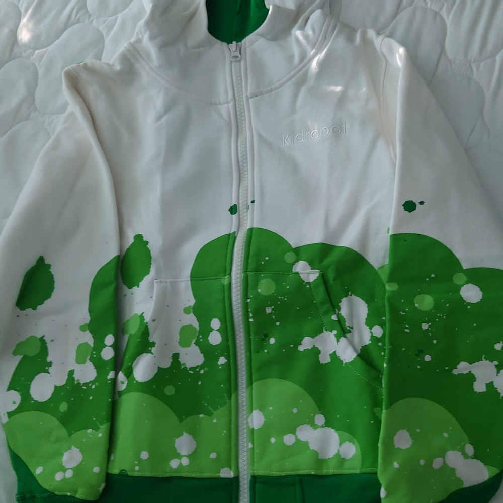 Kardo Kids Green and White Hooded Jacket